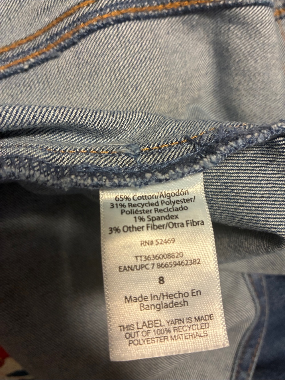 Time and Tru Midi Skirt Denim Wash Blue Pockets Size 8 - Picture 6 of 6